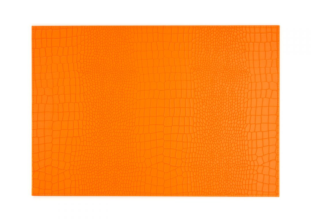 Set of Two Orange & Dark Grey Placemat. Double sided. Skin Texture. Vegan. Sold out - Imagen 3