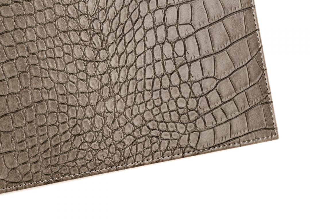 Set of Two Orange & Dark Grey Placemat. Double sided. Skin Texture. Vegan. Sold out - Imagen 4