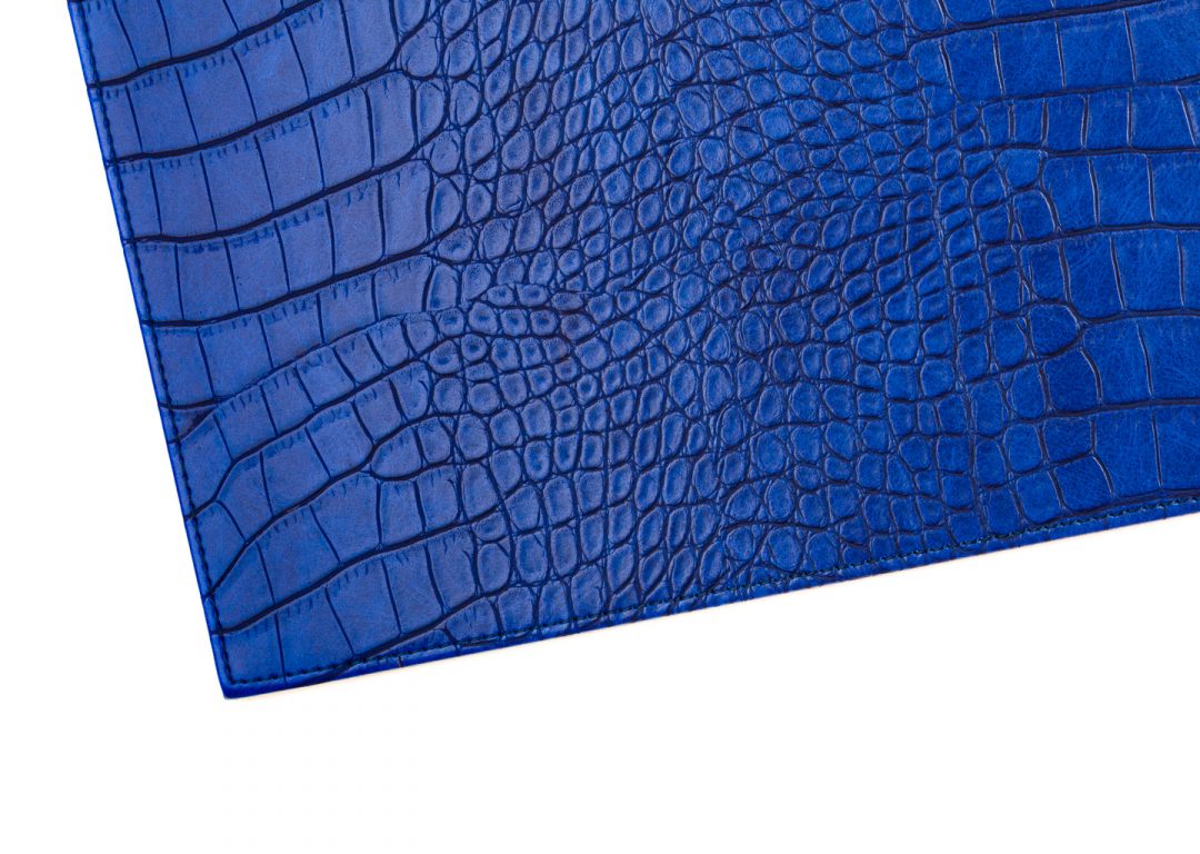 Blue & Ivory Placemat Set of Two Vegan Double Sided. - Imagen 2