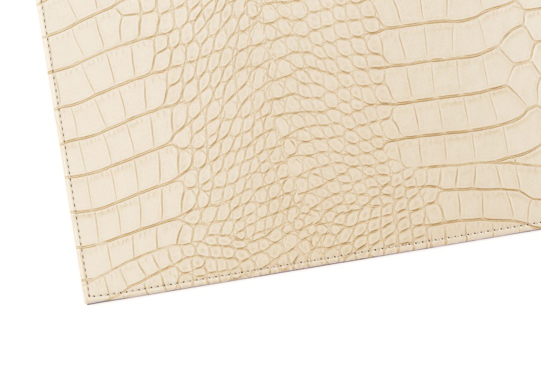 Blue & Ivory Placemat Set of Two Vegan Double Sided. - Imagen 4