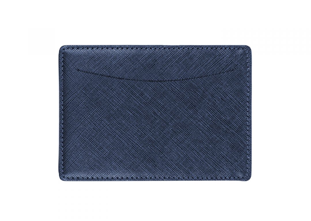 Blue Leather Credit Card Holder - Imagen 2